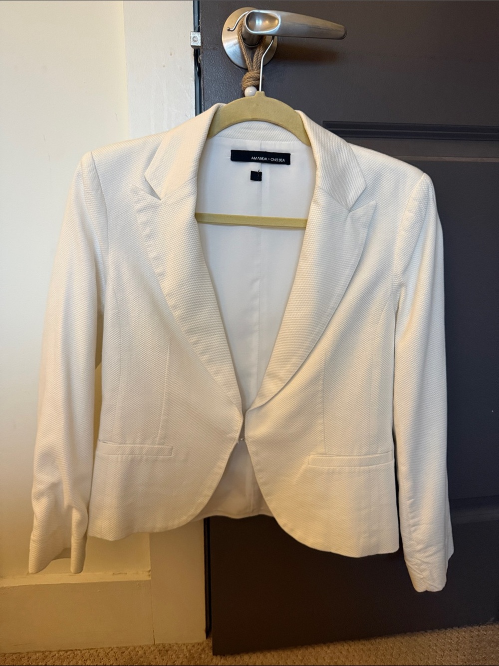 Amanda & Chelsea Cream Textured Women's Blazer